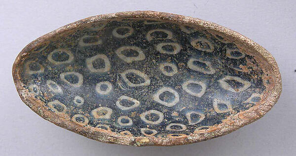 Small millefiori glass bowl, probably Samarra, 9th century CE (The Met, 1990.185)
